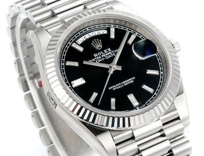 PPM Factory Rolex DD 2836/3255 Movement SS President Band Black Face Watch